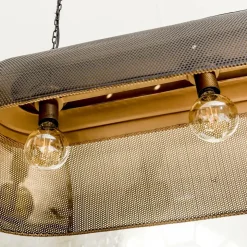 Suspension en métal noire intérieur doré Clémence