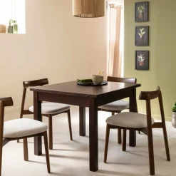 Table à manger avec allonges en bois de manguier Syanna