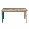 Table à manger en bois recyclé coloré Ethnik