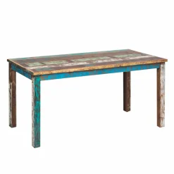 Table à manger en bois recyclé coloré Ethnik