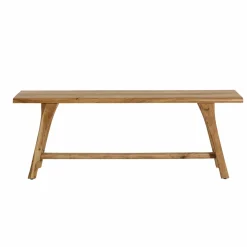 Table à manger haute + 2 bancs en bois d'acacia Orane
