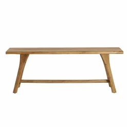 Table à manger haute + 2 bancs en bois d'acacia Orane