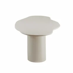 Table à manger nuage en bois effet béton blanc Thomas