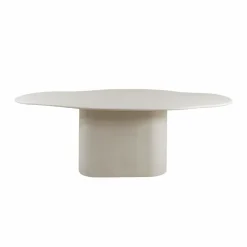 Table à manger nuage en bois effet béton blanc Thomas