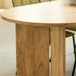 Table à manger ovale en bois d'acacia Elwen
