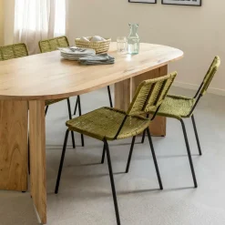 Table à manger ovale en bois d'acacia Elwen