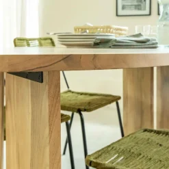 Table à manger ovale en bois d'acacia Elwen