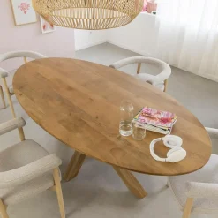 Table à manger ovale en bois de manguier Maloé