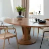 Table à manger ovale en bois d'acacia 220 cm Sauge