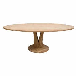 Table à manger ovale en bois d'acacia 220 cm Sauge