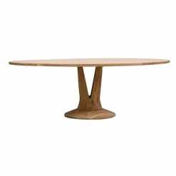 Table à manger ovale en bois d'acacia 220 cm Sauge