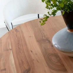 Table à manger ovale en bois d'acacia 220 cm Sauge