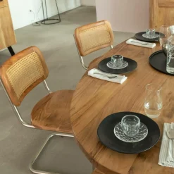 Table à manger ovale en bois d'acacia 175 cm Sauge