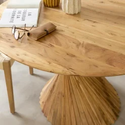 Table à manger ronde en bois d'acacia Orane