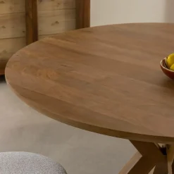 Table à manger ronde en manguier Maloé