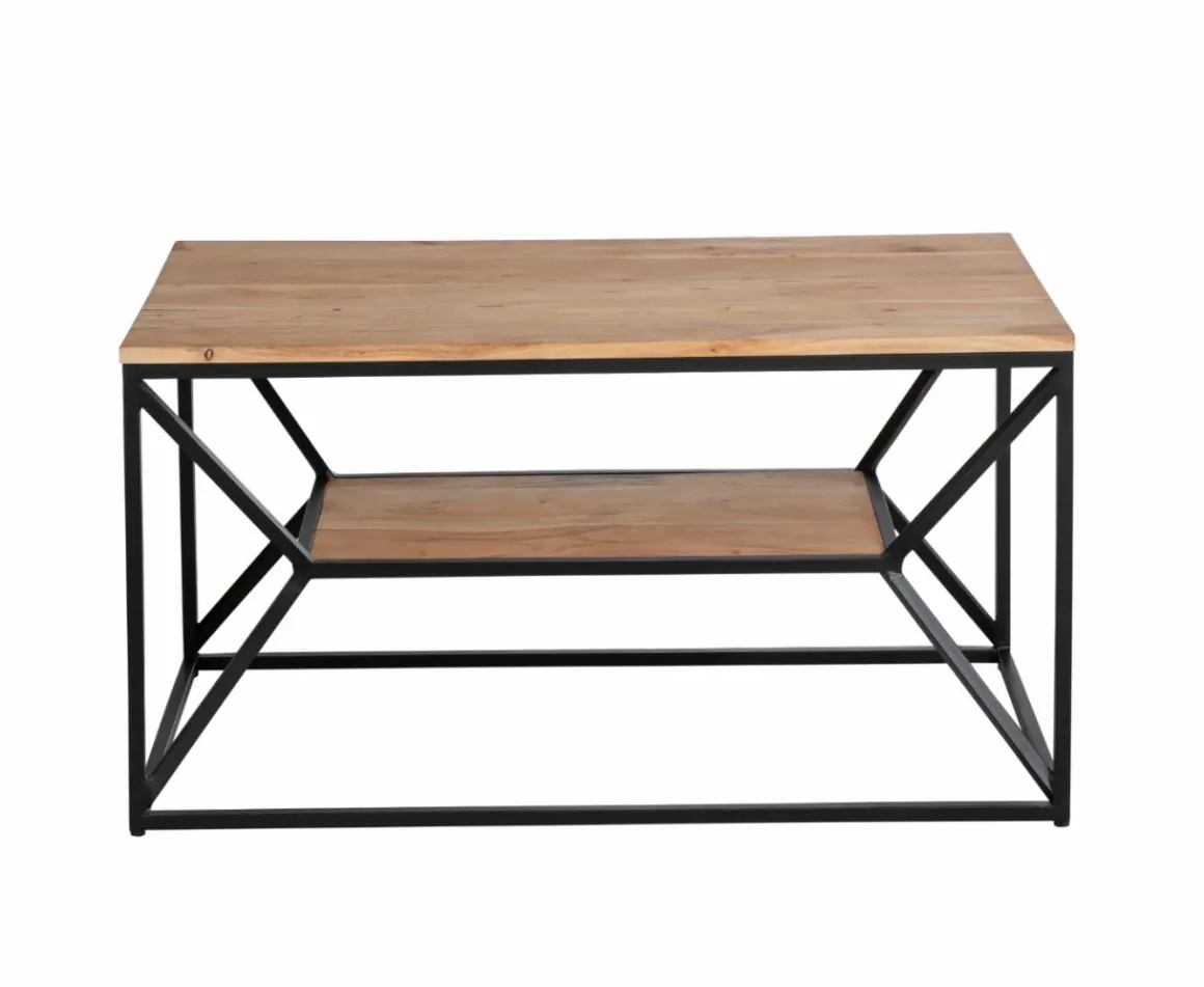 Table basse à double plateau en bois d'acacia Flavia