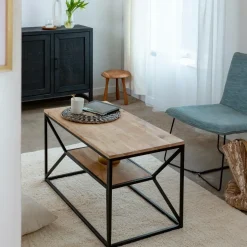 Table basse à double plateau en bois d'acacia Flavia