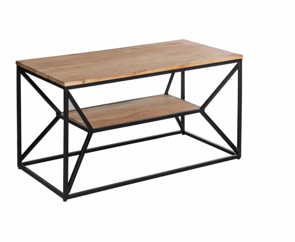 Table basse à double plateau en bois d'acacia Flavia