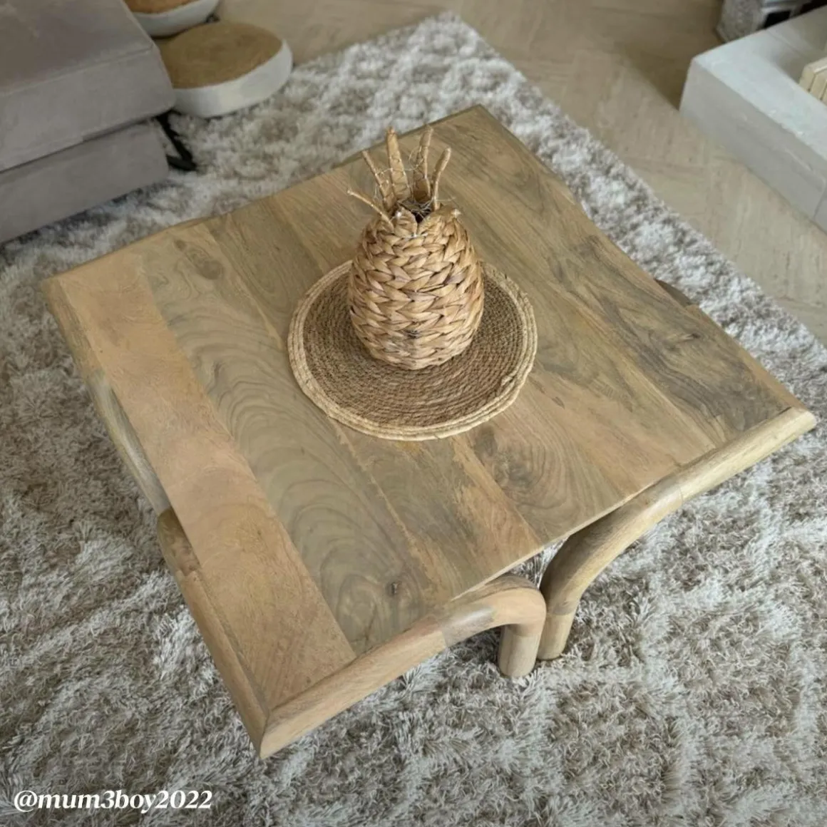 Table basse carré en bois de manguier Zola