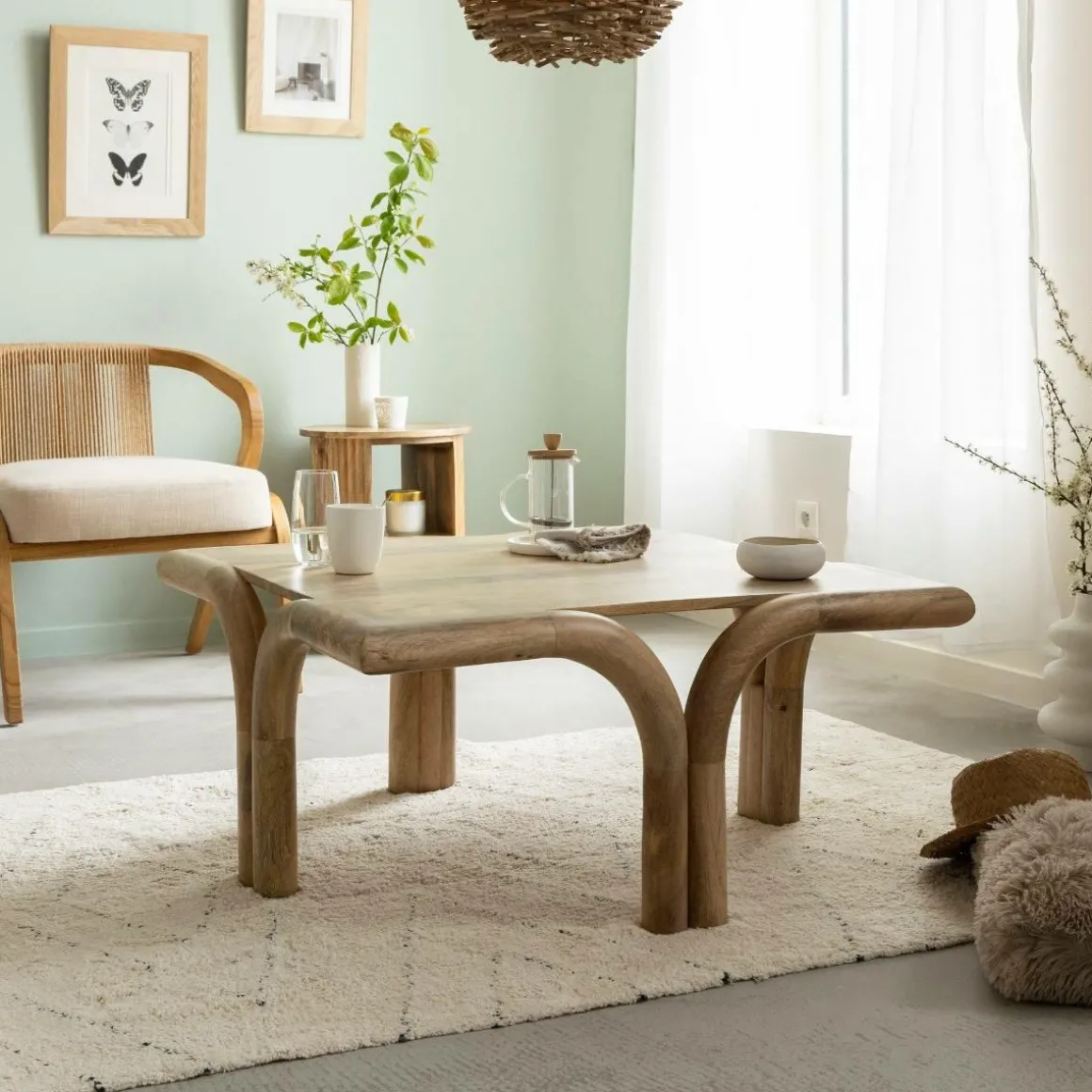 Table basse carré en bois de manguier Zola