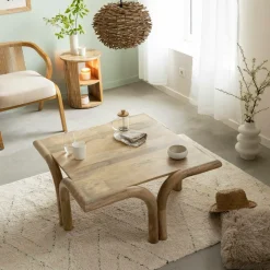 Table basse carré en bois de manguier Zola