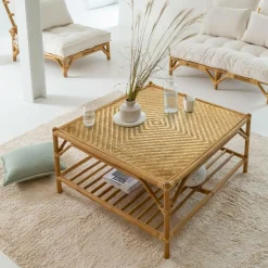 Table basse carrée en bambou Célestin