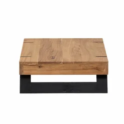 Table basse carrée en bois d'acacia et métal Cassius