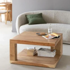 Table basse carrée en bois d'acacia Caël