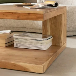 Table basse carrée en bois d'acacia Caël