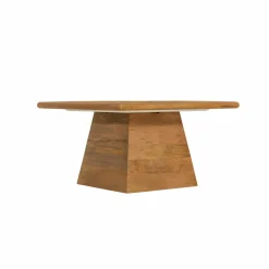 Table basse carrée en bois de manguier et marbre Adler