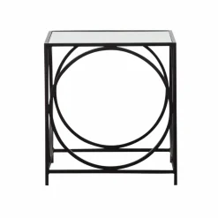 Table basse carrée en métal noir Zélie