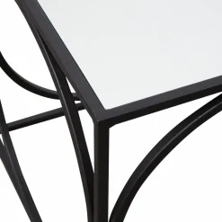 Table basse carrée en métal noir Zélie