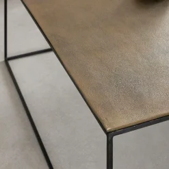 Table basse en aluminium doré et métal noir Victoria