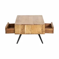 Table basse en bois d'acacia et pierre Yvan