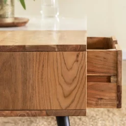 Table basse en bois d'acacia et marbre Frida
