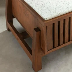 Table basse en bois d'acacia et terrazzo Kaelis