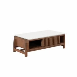 Table basse en bois d'acacia et terrazzo Kaelis