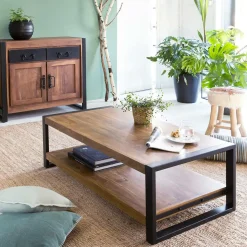 Table basse en bois d'acacia 100 cm Havana