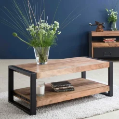 Table basse en bois d'acacia 100 cm Havana