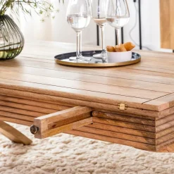 Table basse en bois de manguier à allonges Luce