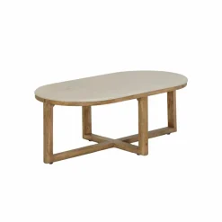 Table basse en bois de manguier et marbre Moana