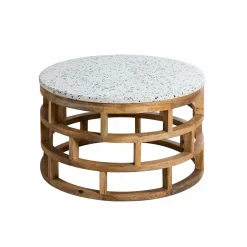 Table basse en bois de manguier et terrazzo Ambrine