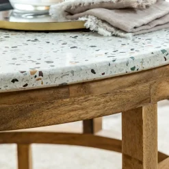 Table basse en bois de manguier et terrazzo Ambrine