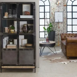 Table basse en bois de manguier et métal Locker