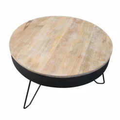 Table basse en bois de manguier et métal Locker