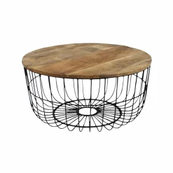 Table basse en bois de manguier et métal Ella