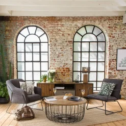 Table basse en bois de manguier et métal Ella