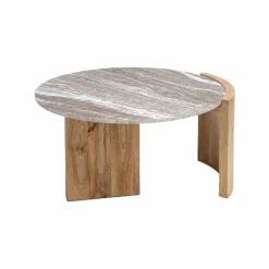 Table basse en bois de manguier et marbre Isabella