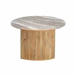 Table basse en bois de manguier et marbre Isabella