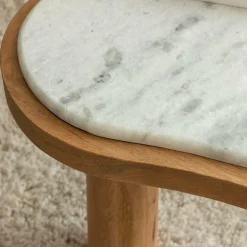 Table basse en bois de manguier et marbre Adler